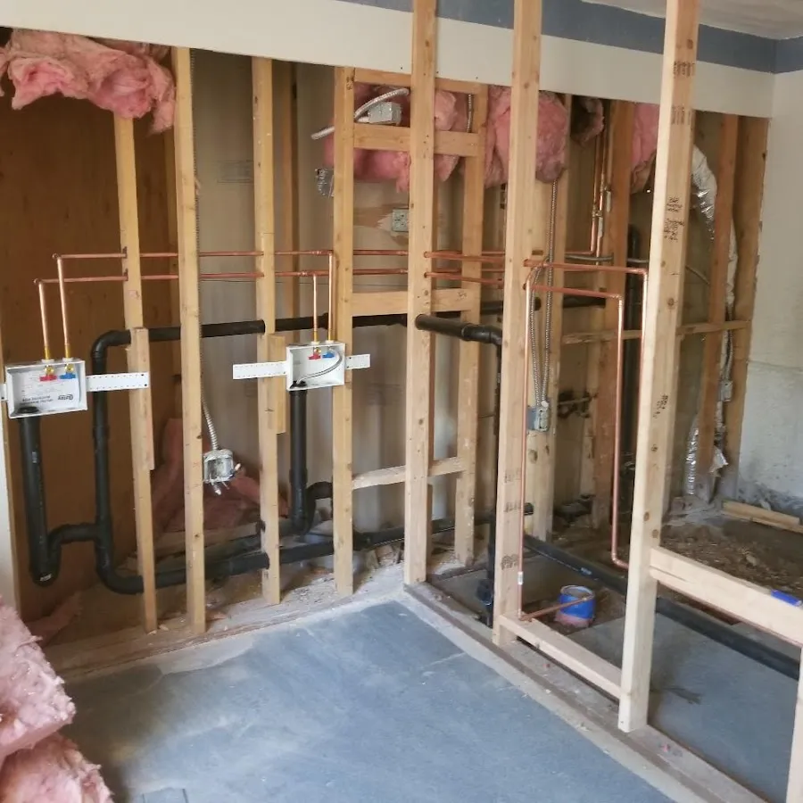 Copper pipe rough-in and plumbing installation in Marysville